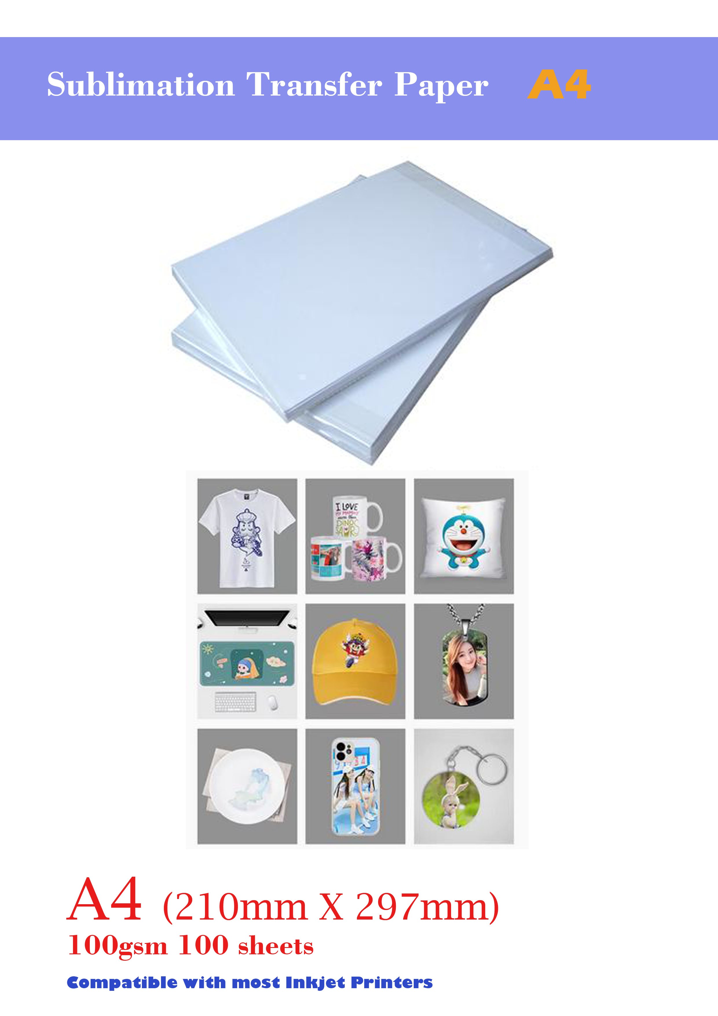 A4 sublimation transfer paper