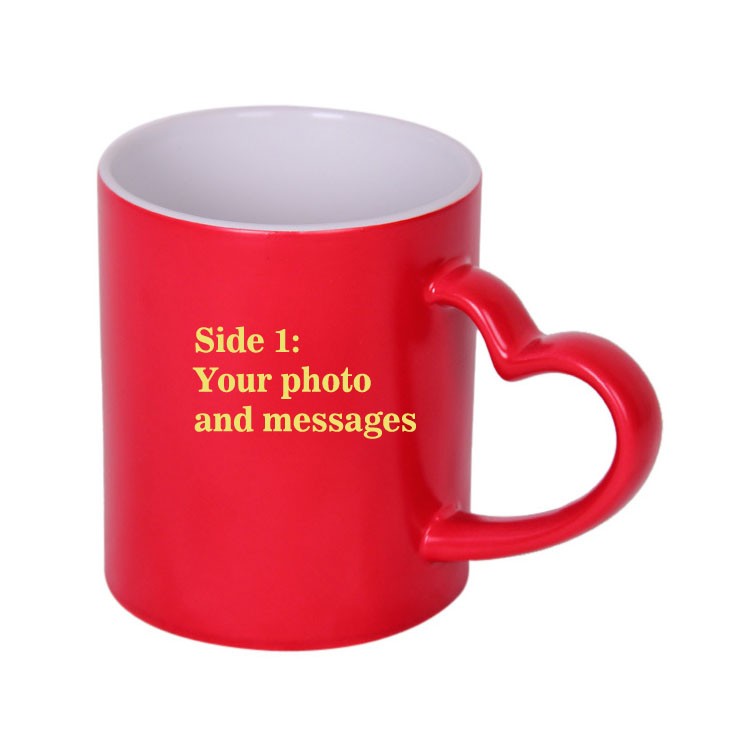 Personalised Magic Heart Handle Coffee Mug