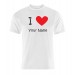 Personalised Love (Your Name/City or Country Name) White T shirt