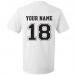 Personalised White T shirt with Your Favourite Number and Name